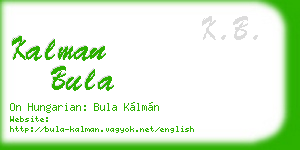 kalman bula business card